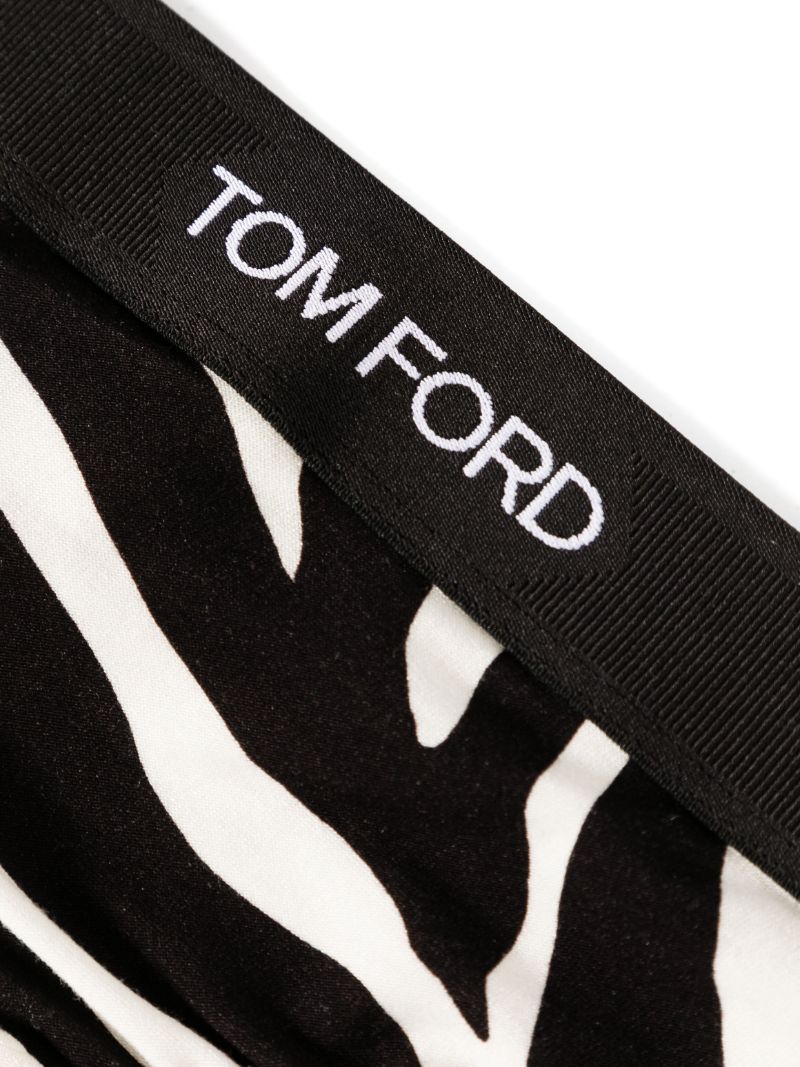 Black and White Optical Zebra-print Thong