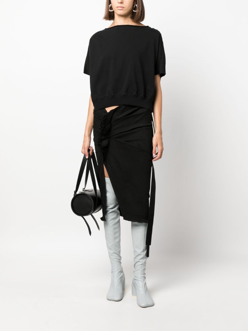 Black Edfu Stretch-denim Wrap Midi Skirt