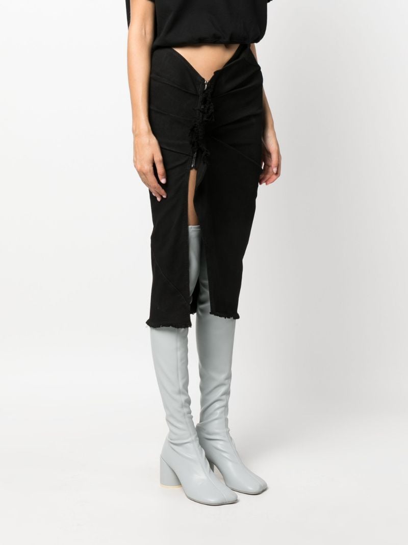 Black Edfu Stretch-denim Wrap Midi Skirt