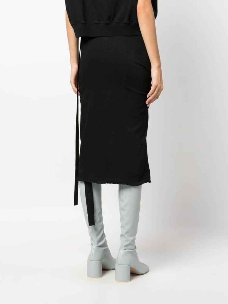 Black Edfu Stretch-denim Wrap Midi Skirt