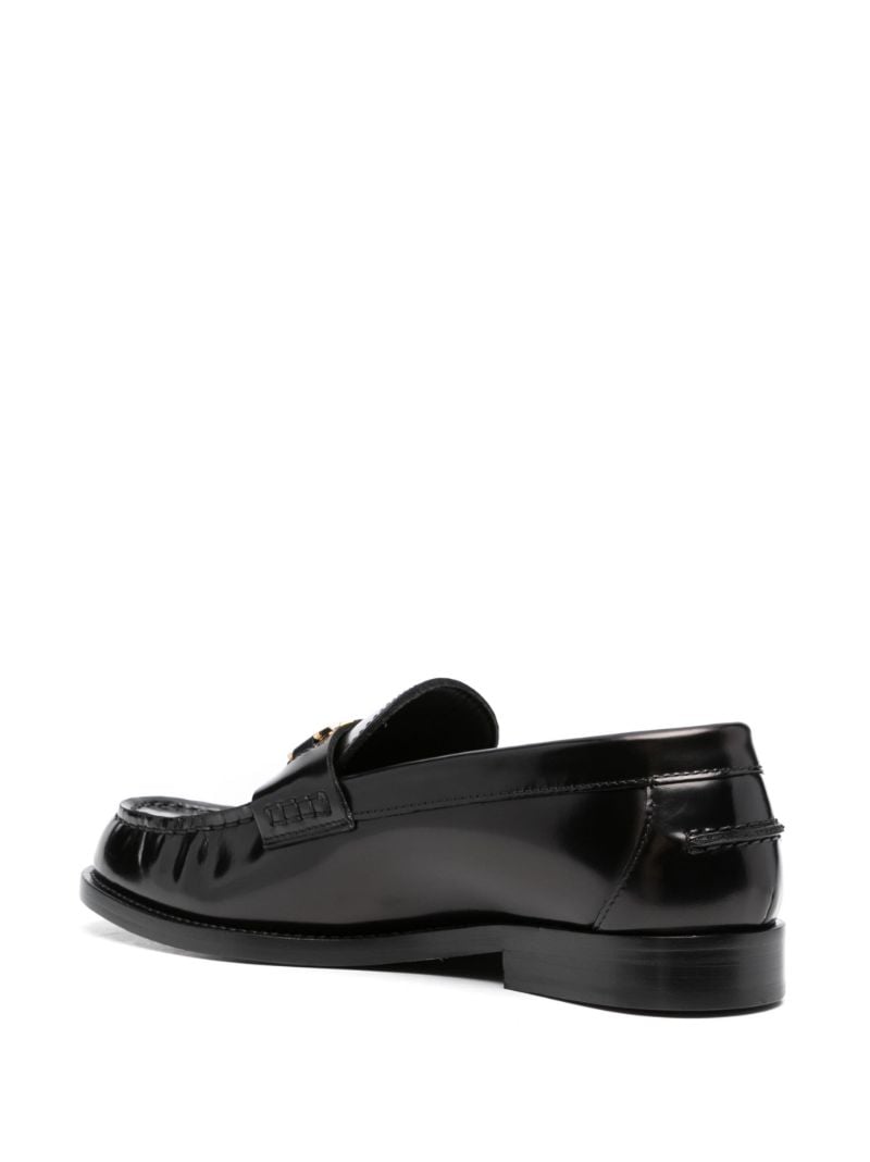 Black Medusa Leather Loafers