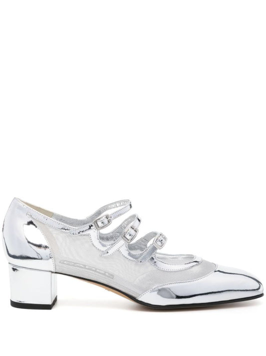 Silver-tone Kinight 40 Metallic Leather Pumps