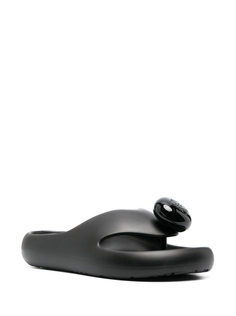 Black Foam Rubber Slides
