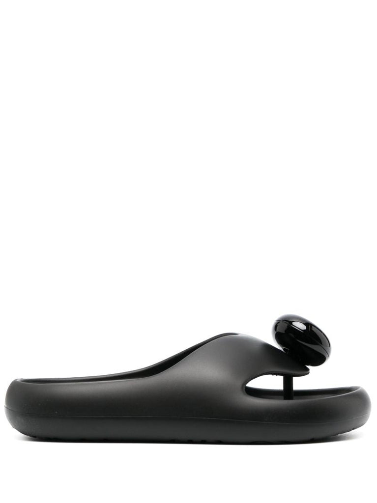 Black Foam Rubber Slides