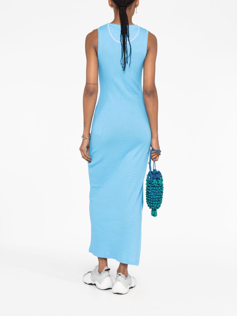 Blue Anagram Logo-embroidered Maxi Dress