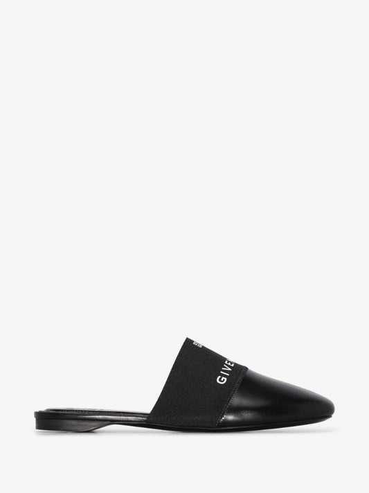 Black Bedford Leather Mules
