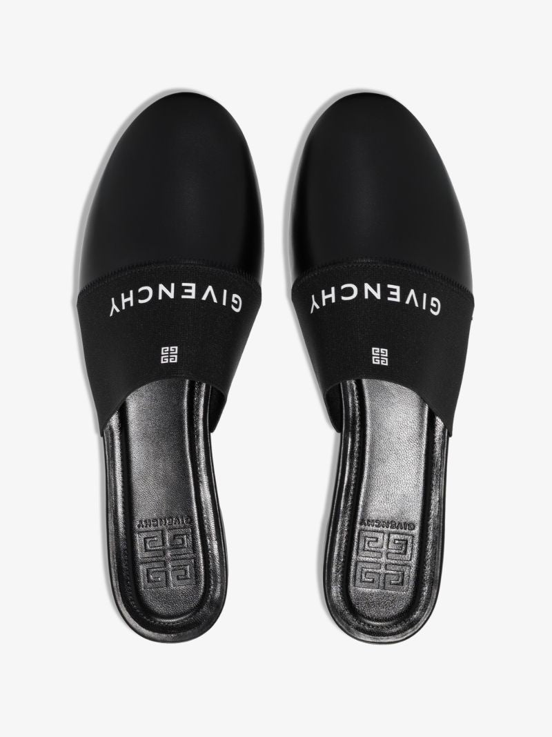 Black Bedford Leather Mules