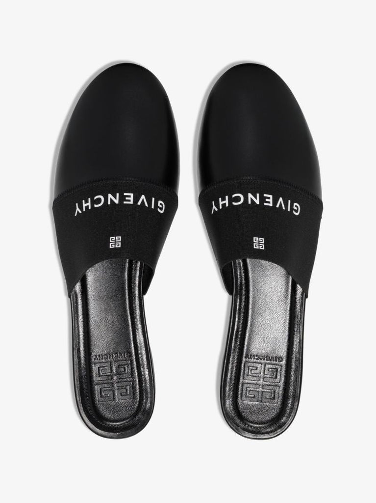 Black Bedford Leather Mules