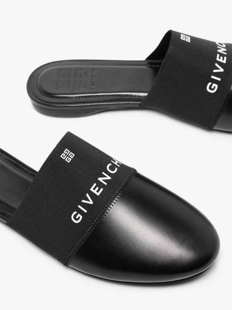 Black Bedford Leather Mules