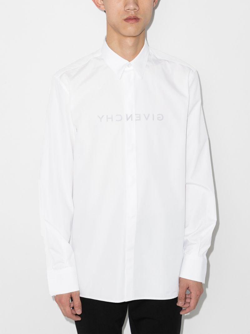 White Logo-print Cotton Shirt