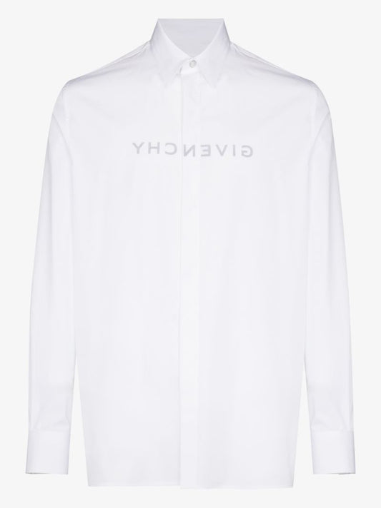 White Logo-print Cotton Shirt