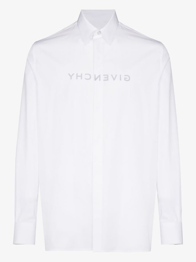 White Logo-print Cotton Shirt