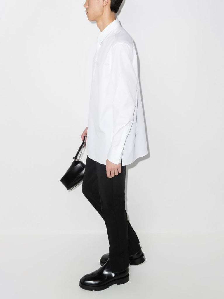 White Logo-print Cotton Shirt