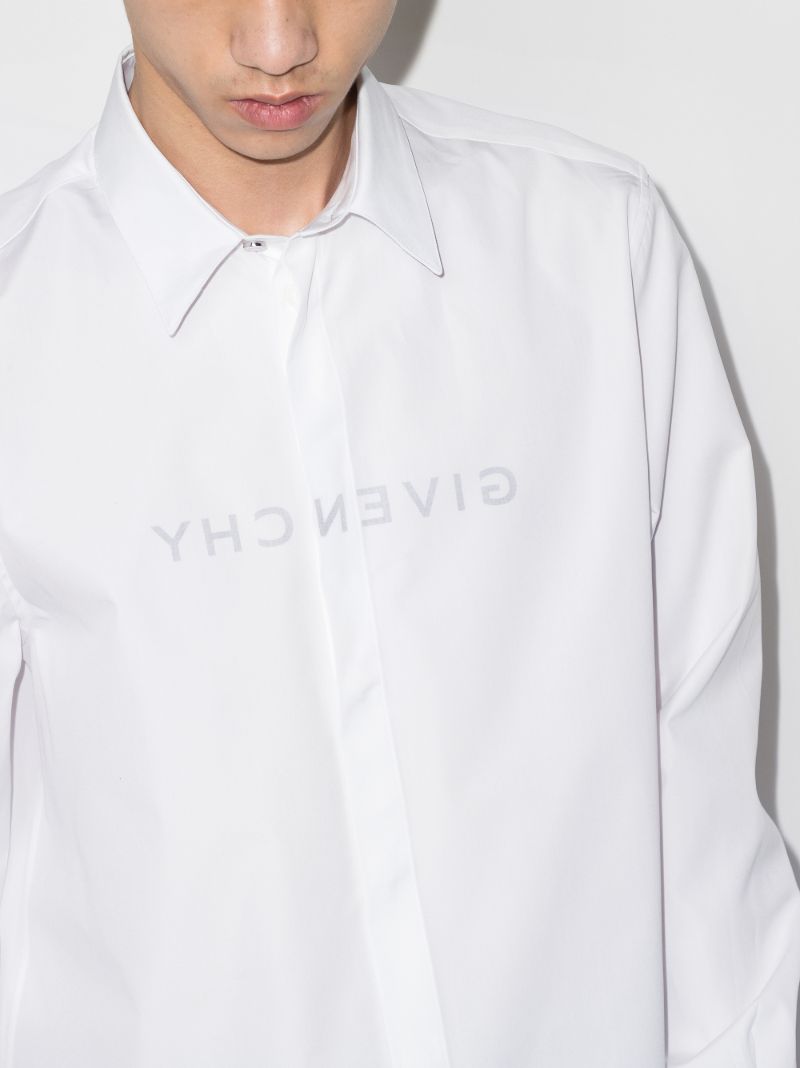 White Logo-print Cotton Shirt