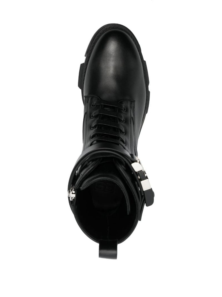 Black Terra Leather Ankle Boots