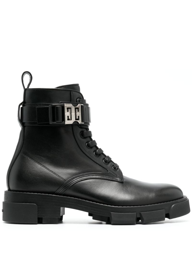 Black Terra Leather Ankle Boots