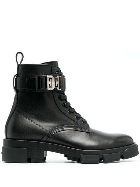 Black Terra Leather Ankle Boots