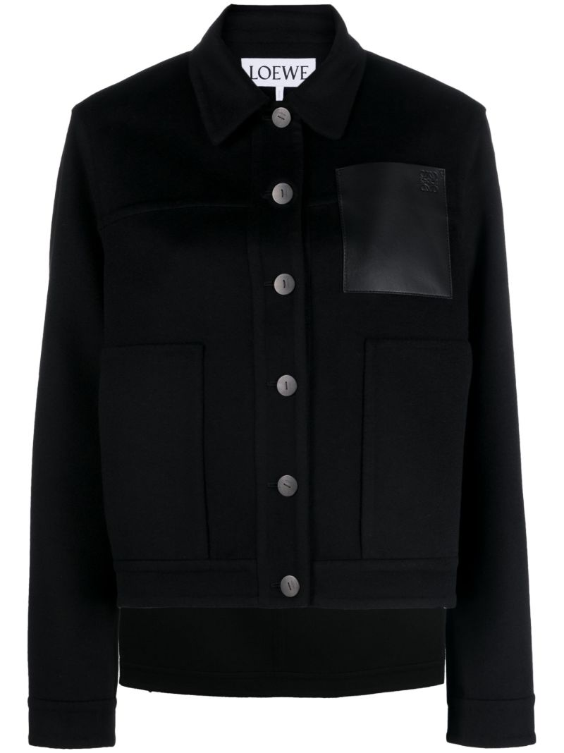Black Workwear Wool Jacket