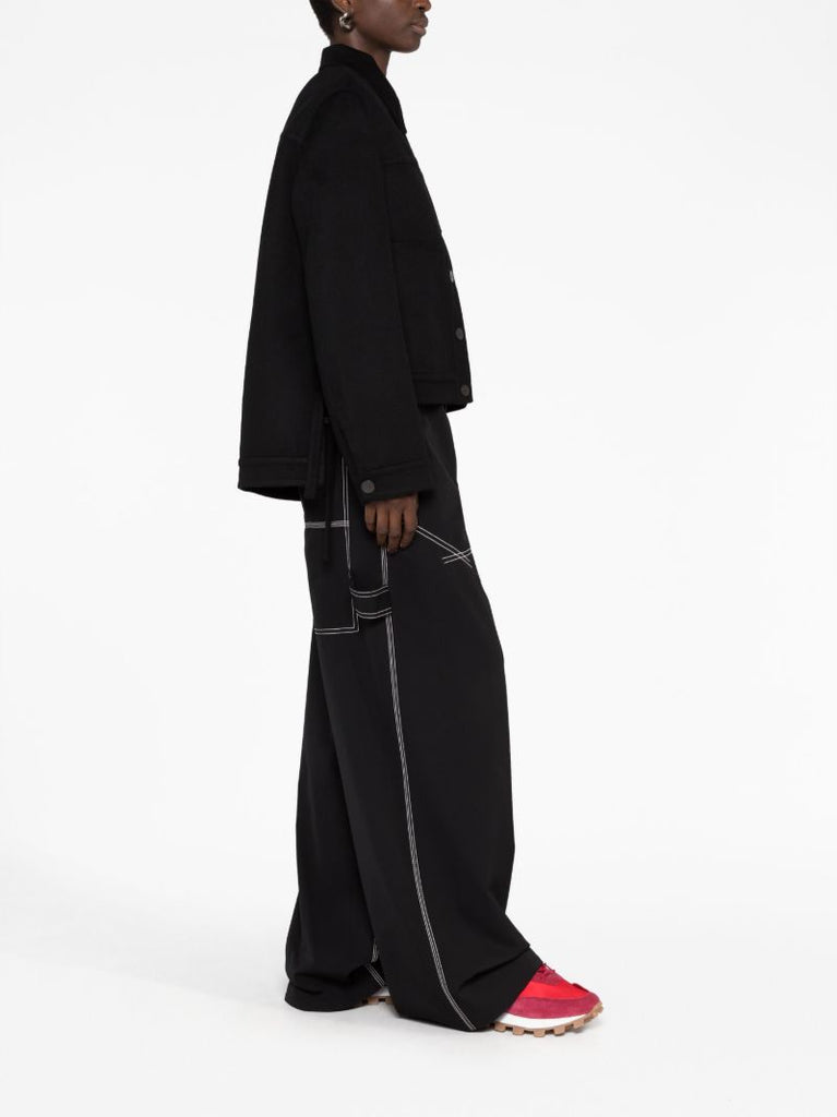 Black Workwear Wool Jacket