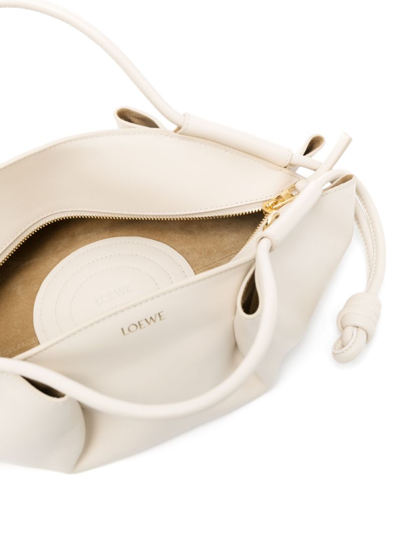 White Paseo Small Leather Top Handle Bag