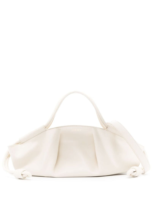 White Paseo Small Leather Top Handle Bag