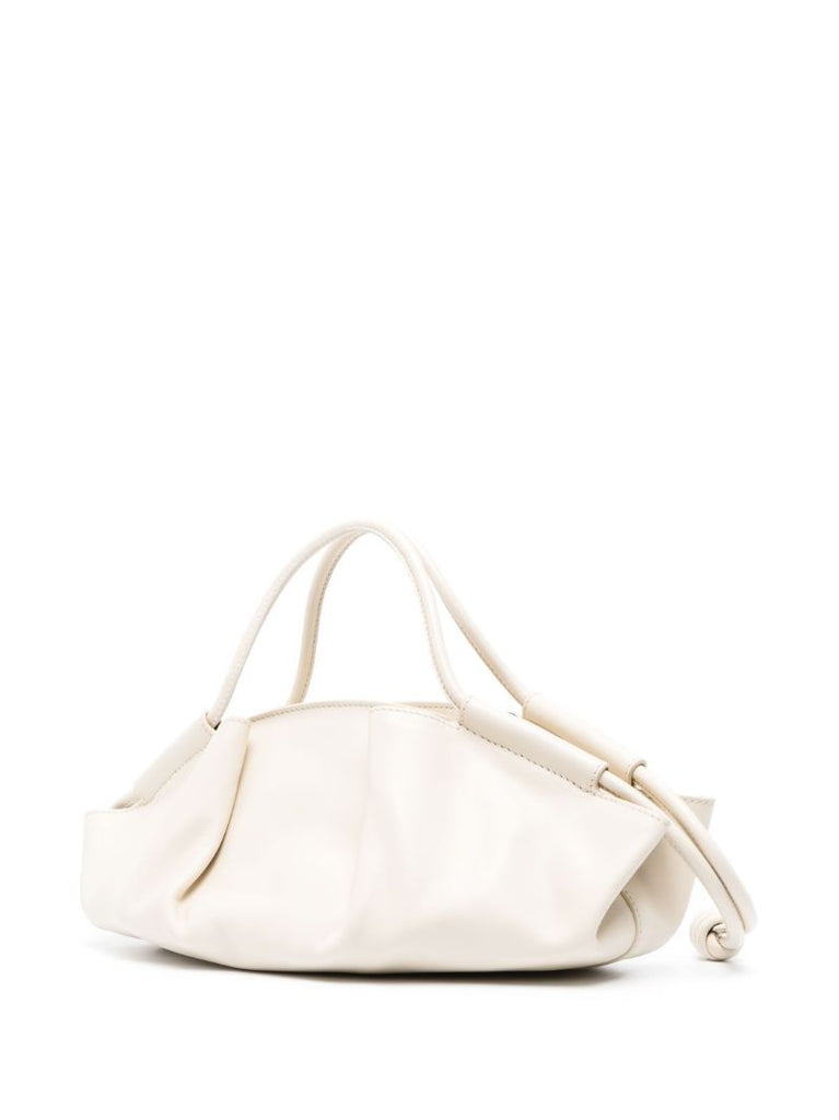 White Paseo Small Leather Top Handle Bag