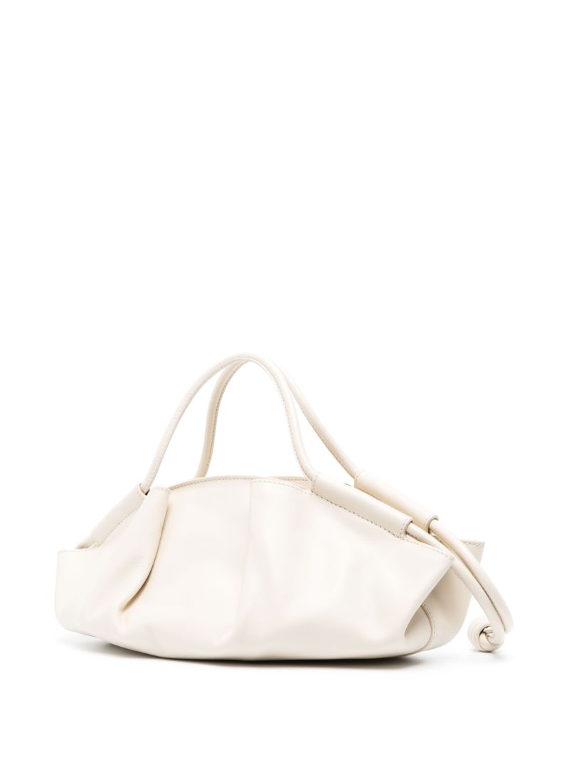 White Paseo Small Leather Top Handle Bag