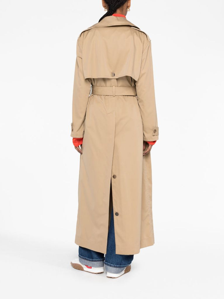 Beige Double-breasted Trench Coat