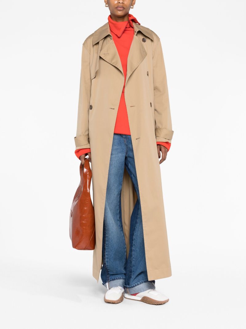 Beige Double-breasted Trench Coat