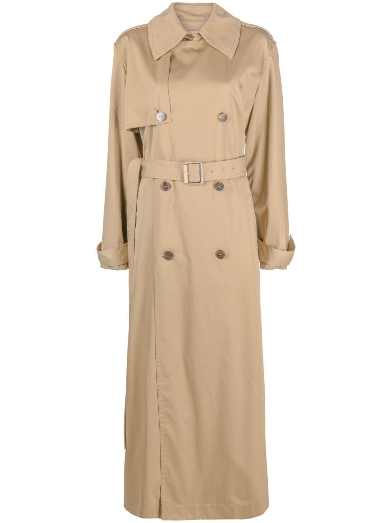 Beige Double-breasted Trench Coat