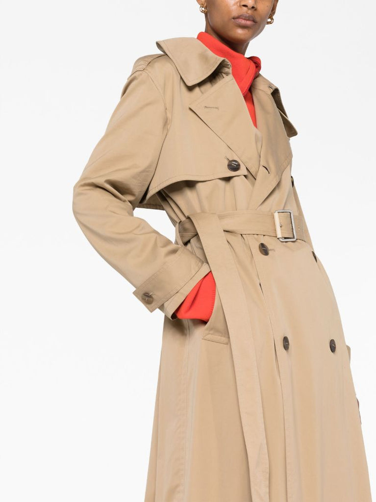 Beige Double-breasted Trench Coat