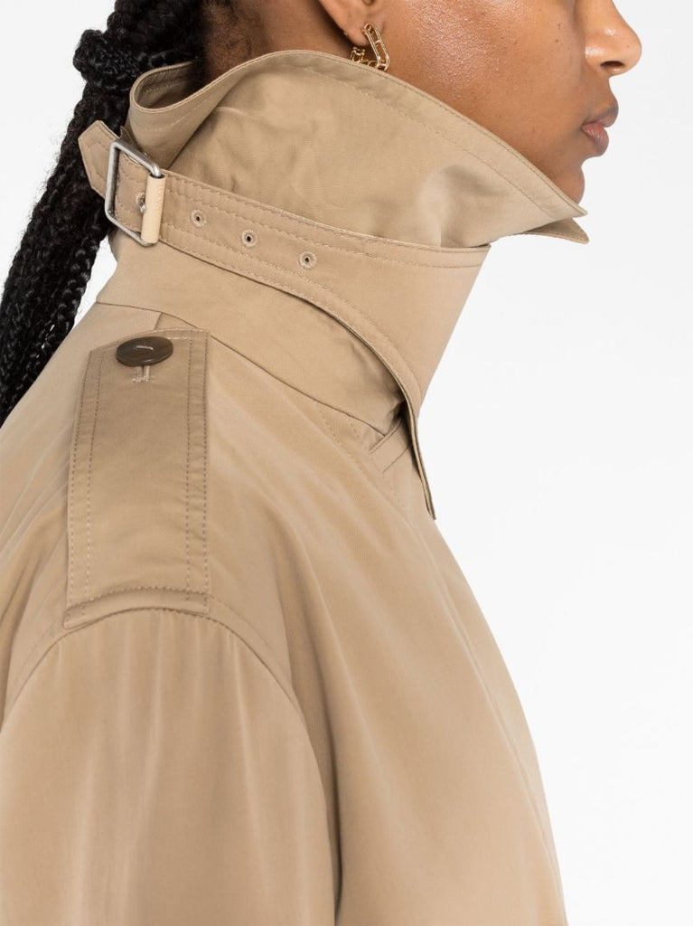 Beige Double-breasted Trench Coat
