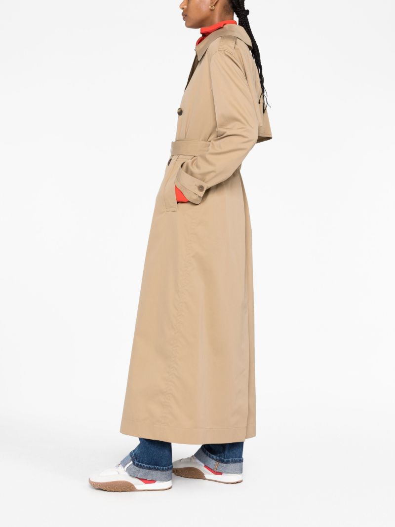 Beige Double-breasted Trench Coat
