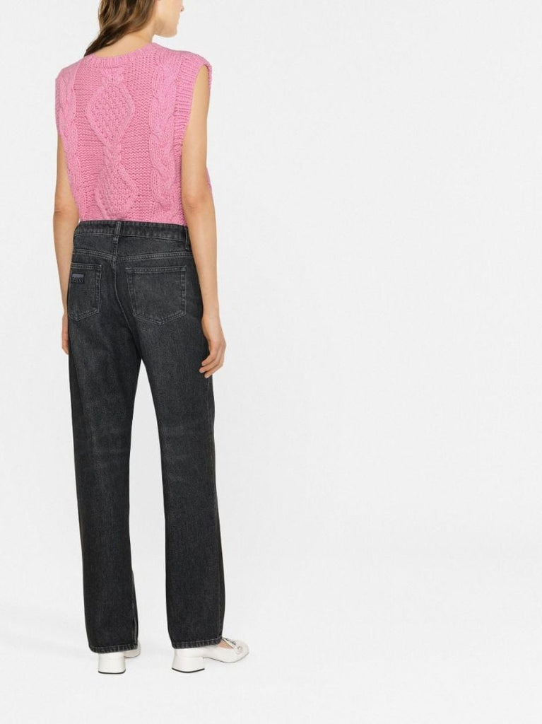 Black Lovy Straight-leg Jeans