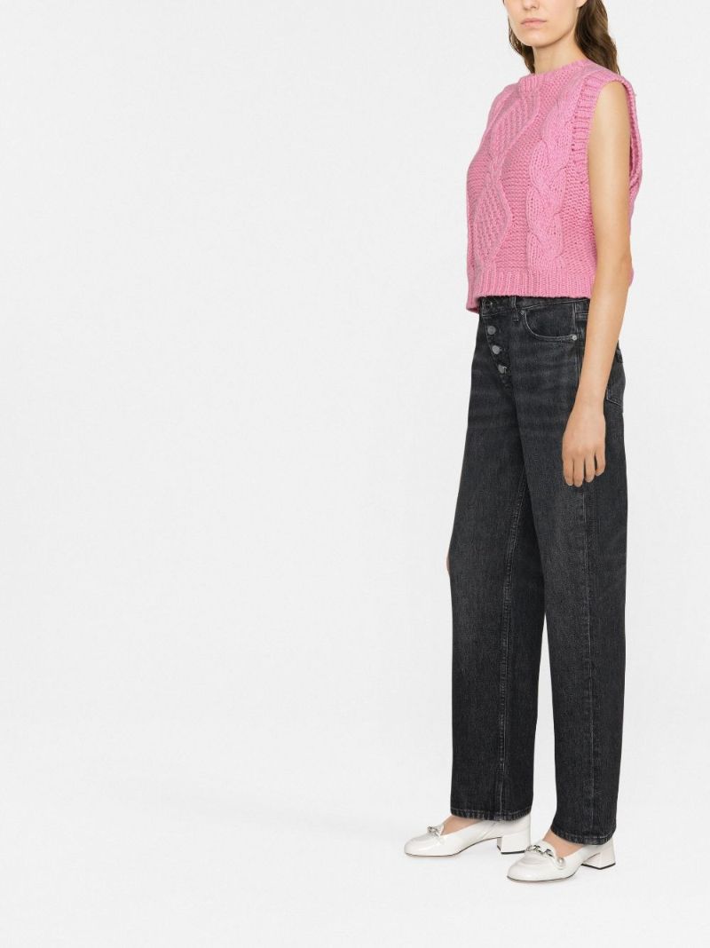 Black Lovy Straight-leg Jeans