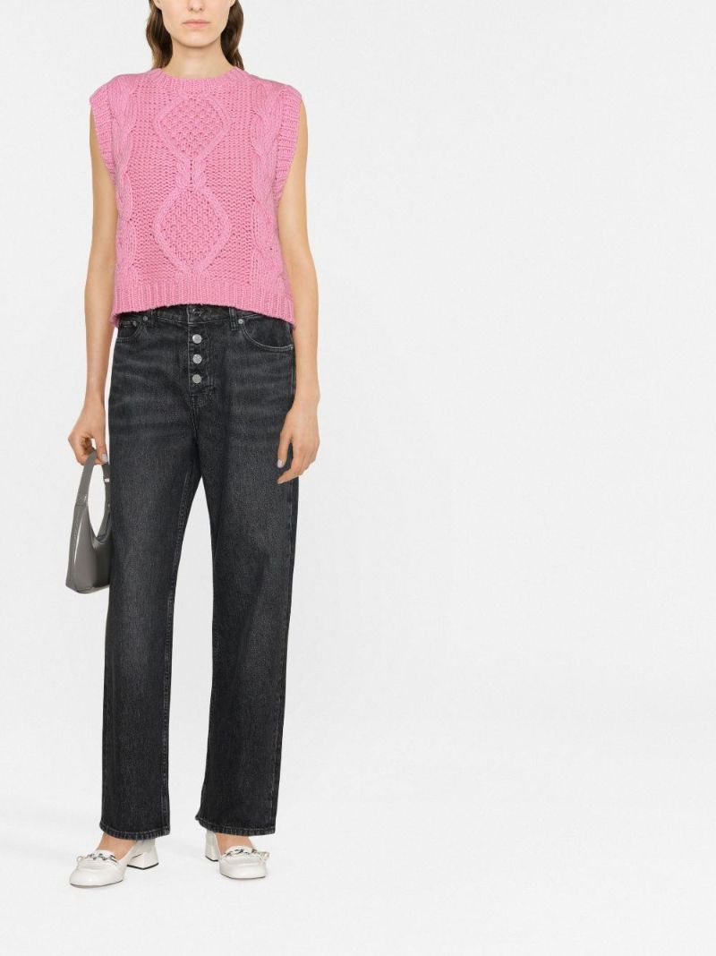 Black Lovy Straight-leg Jeans