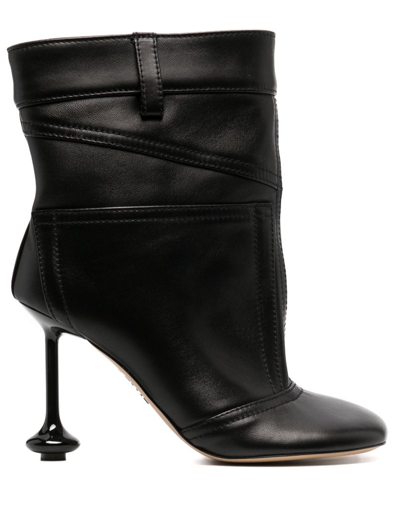 Black Toy 90 Leather Ankle Boots