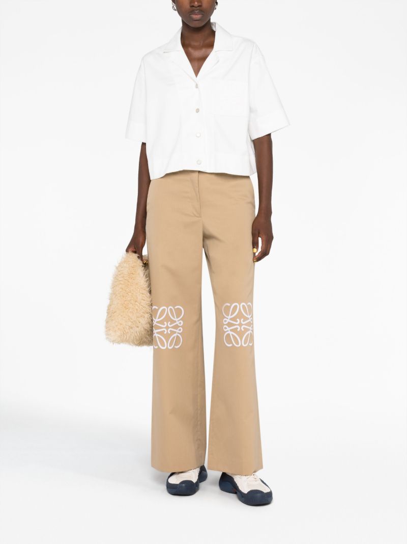 White Anagram-embroidered Denim Shirt