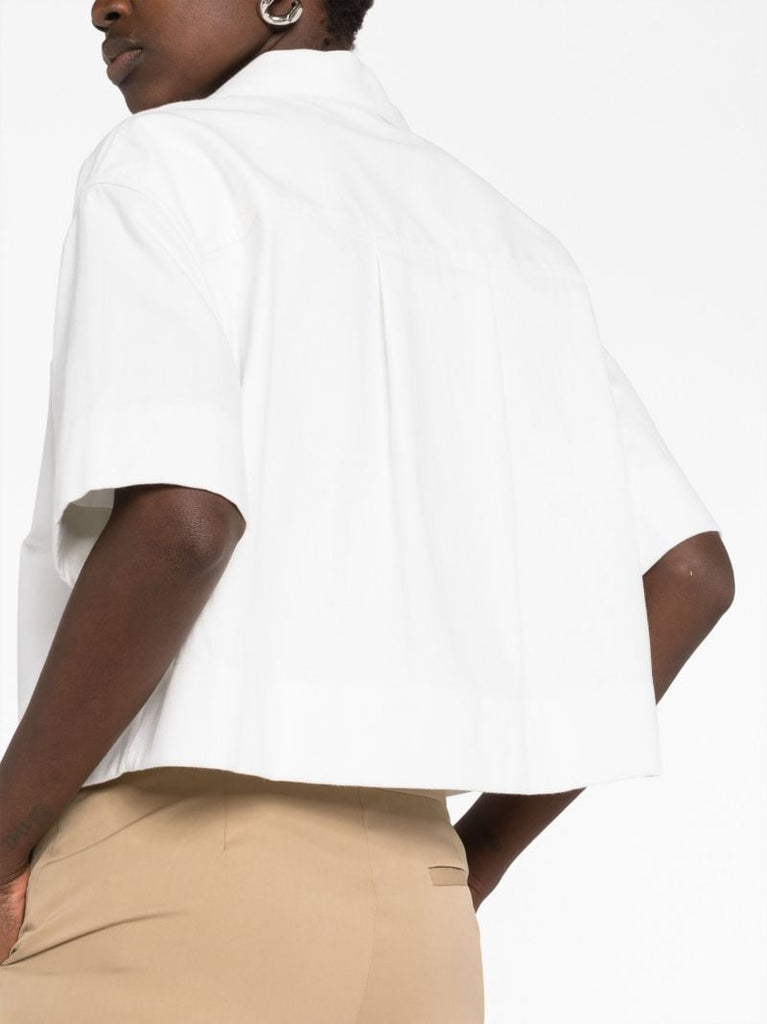 White Anagram-embroidered Denim Shirt