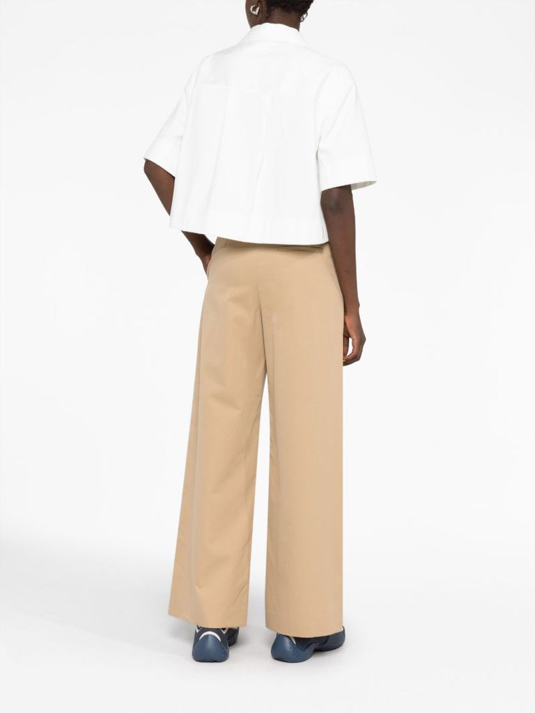 White Anagram-embroidered Denim Shirt