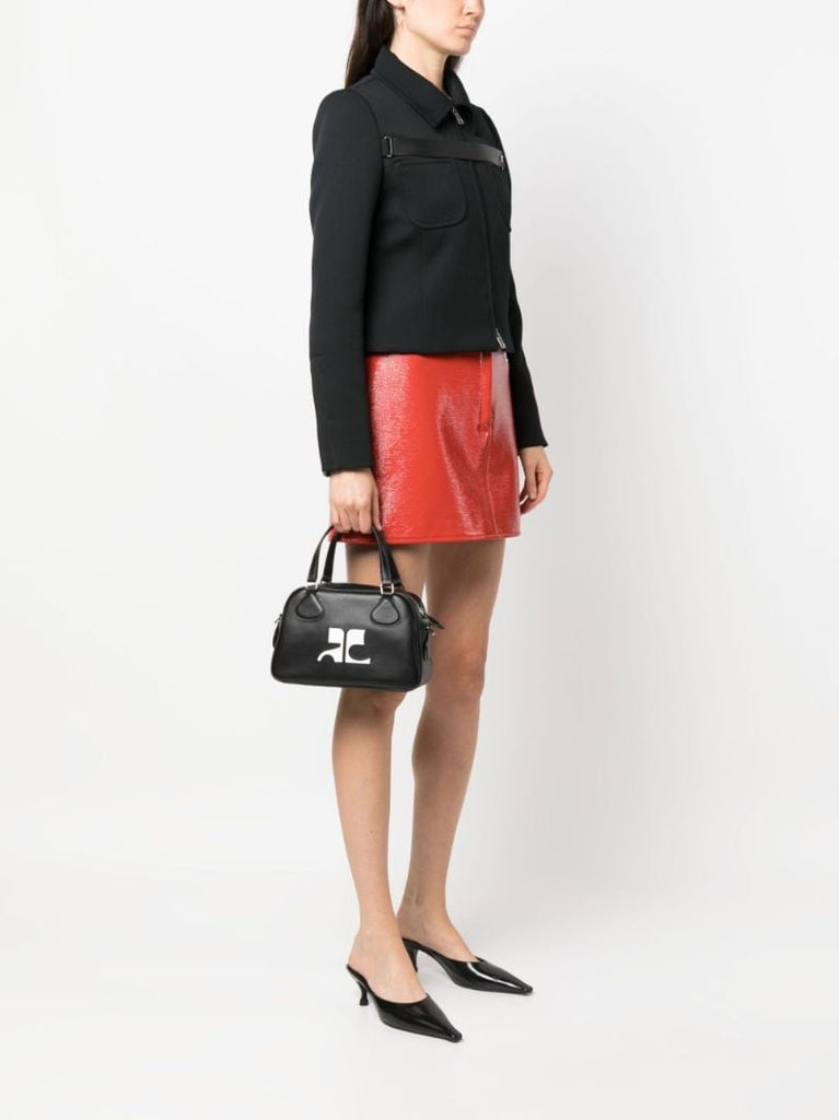 Black Reedition Leather Bowling Bag