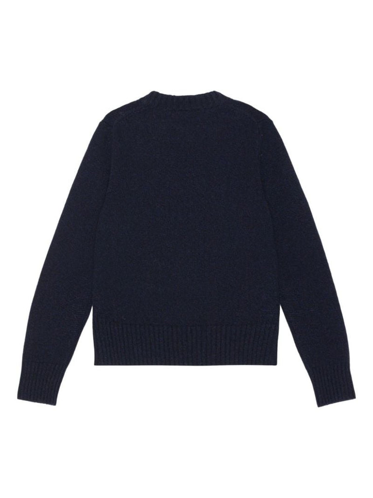 Blue Logo-intarsia Sweater