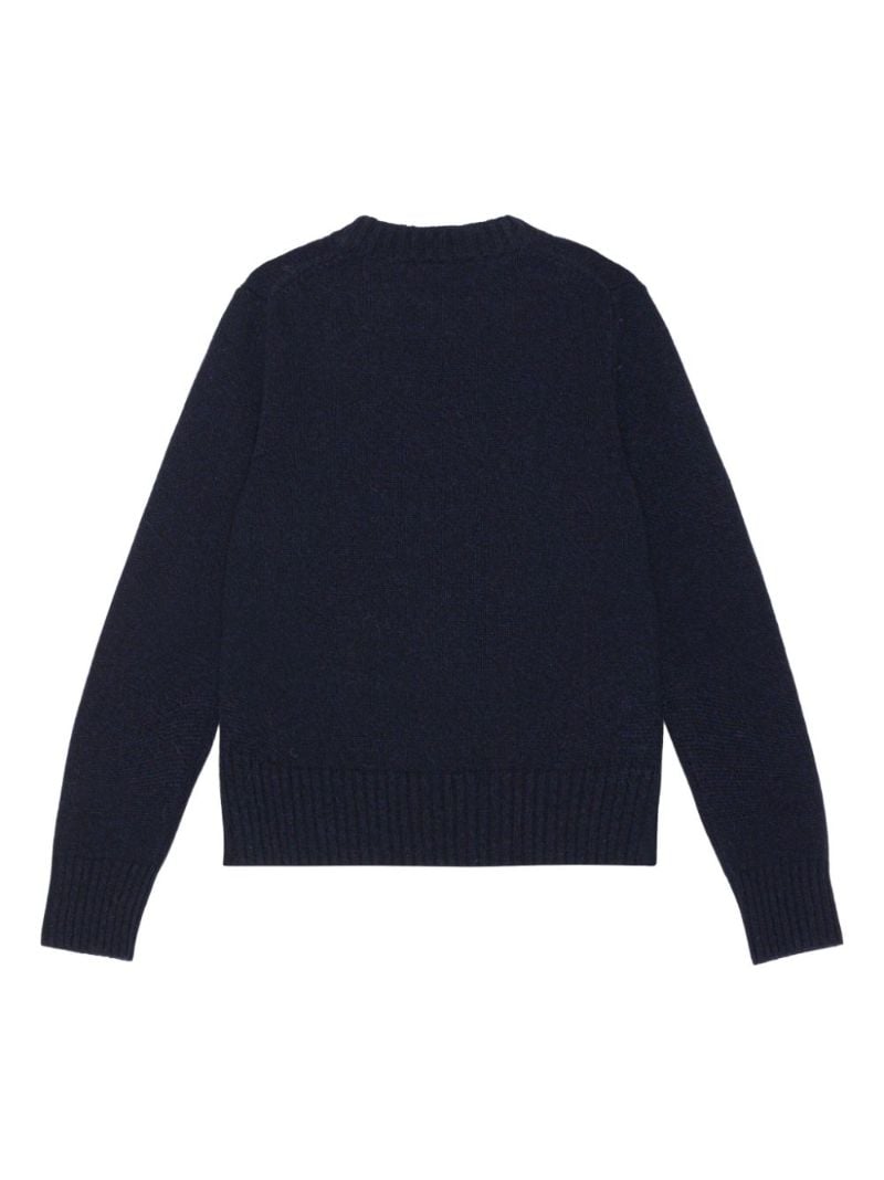 Blue Logo-intarsia Sweater
