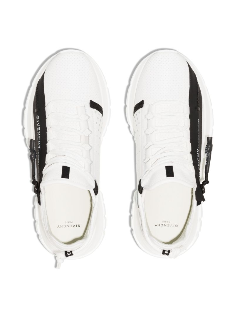 White Spectre Zip-up Leather Sneakers