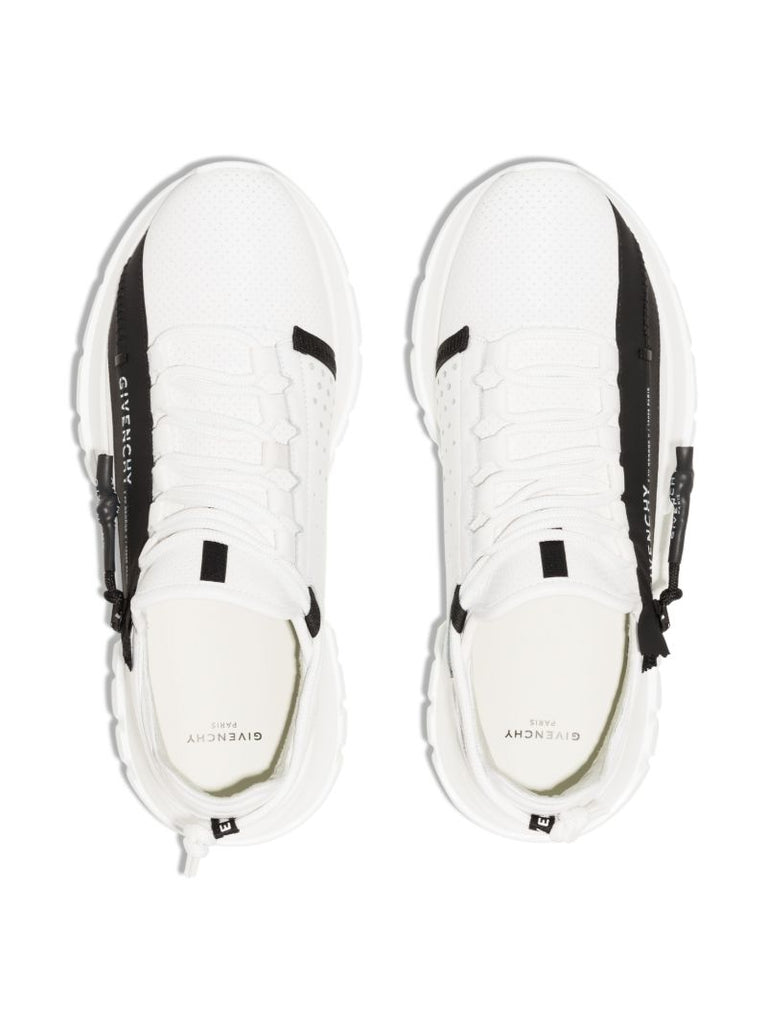 White Spectre Zip-up Leather Sneakers
