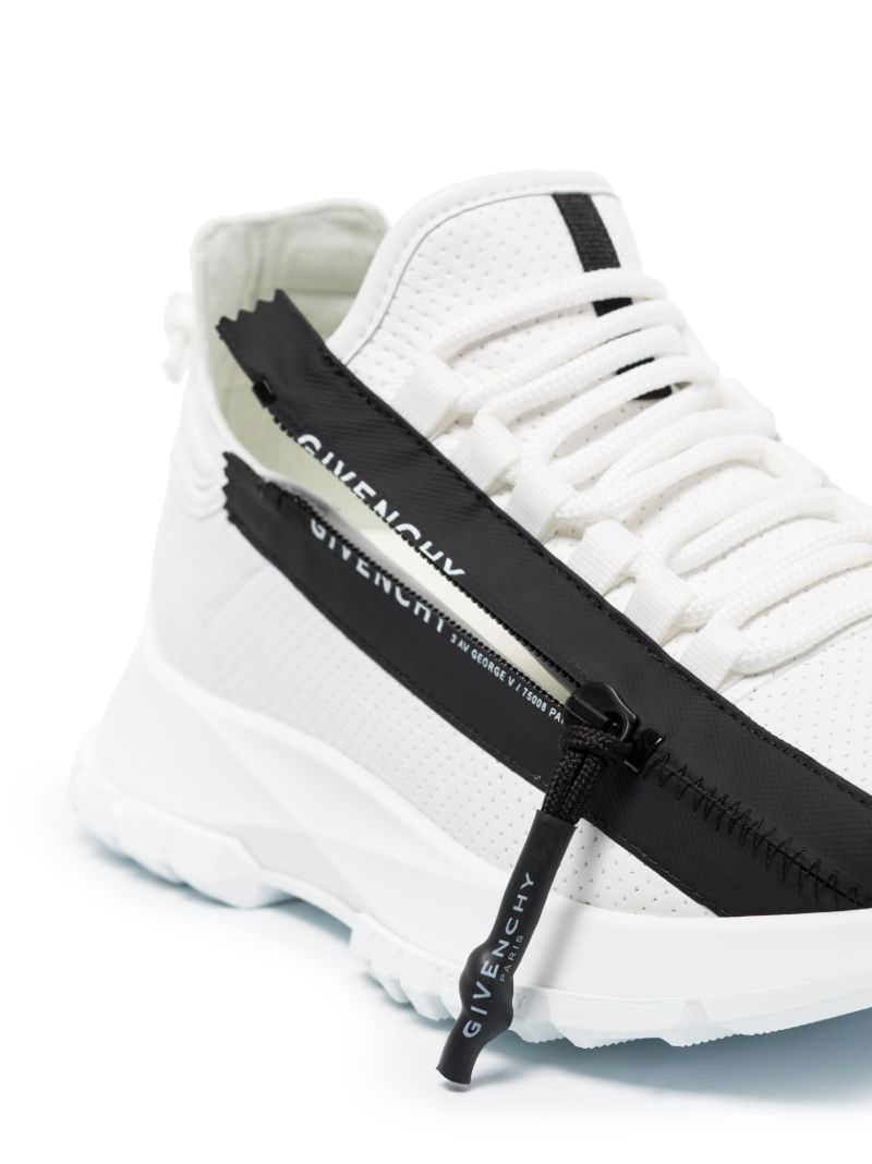 White Spectre Zip-up Leather Sneakers