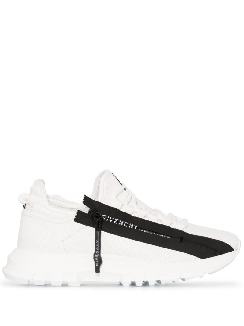 White Spectre Zip-up Leather Sneakers