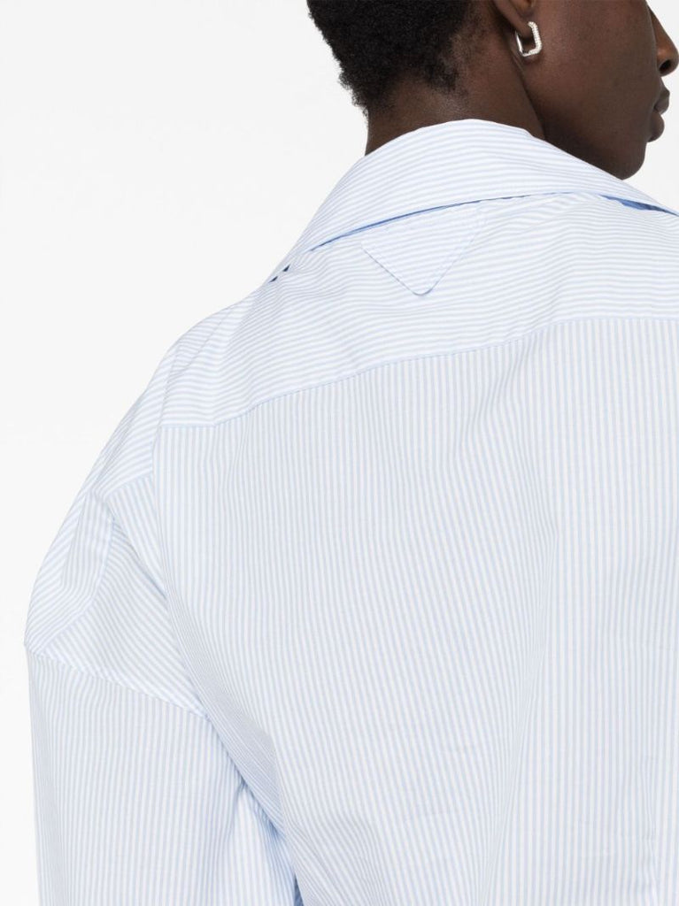 White Pin-embellished Striped Shirt