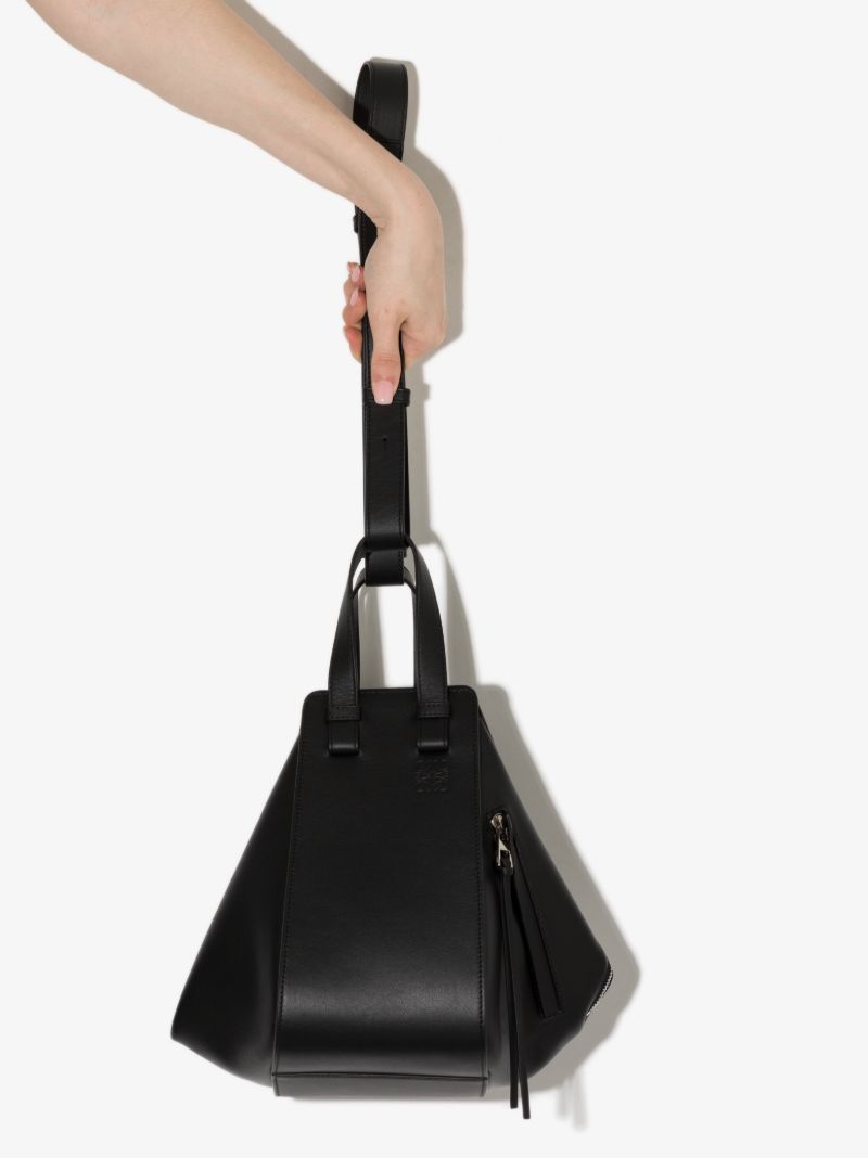 Black Hammock Small Leather Tote Bag