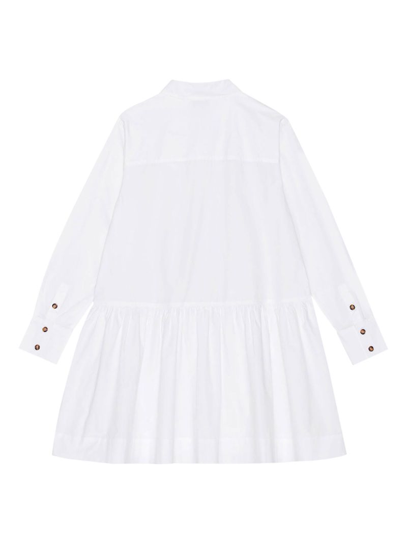 White Pointed-collar Organic Cotton Shirt Dress